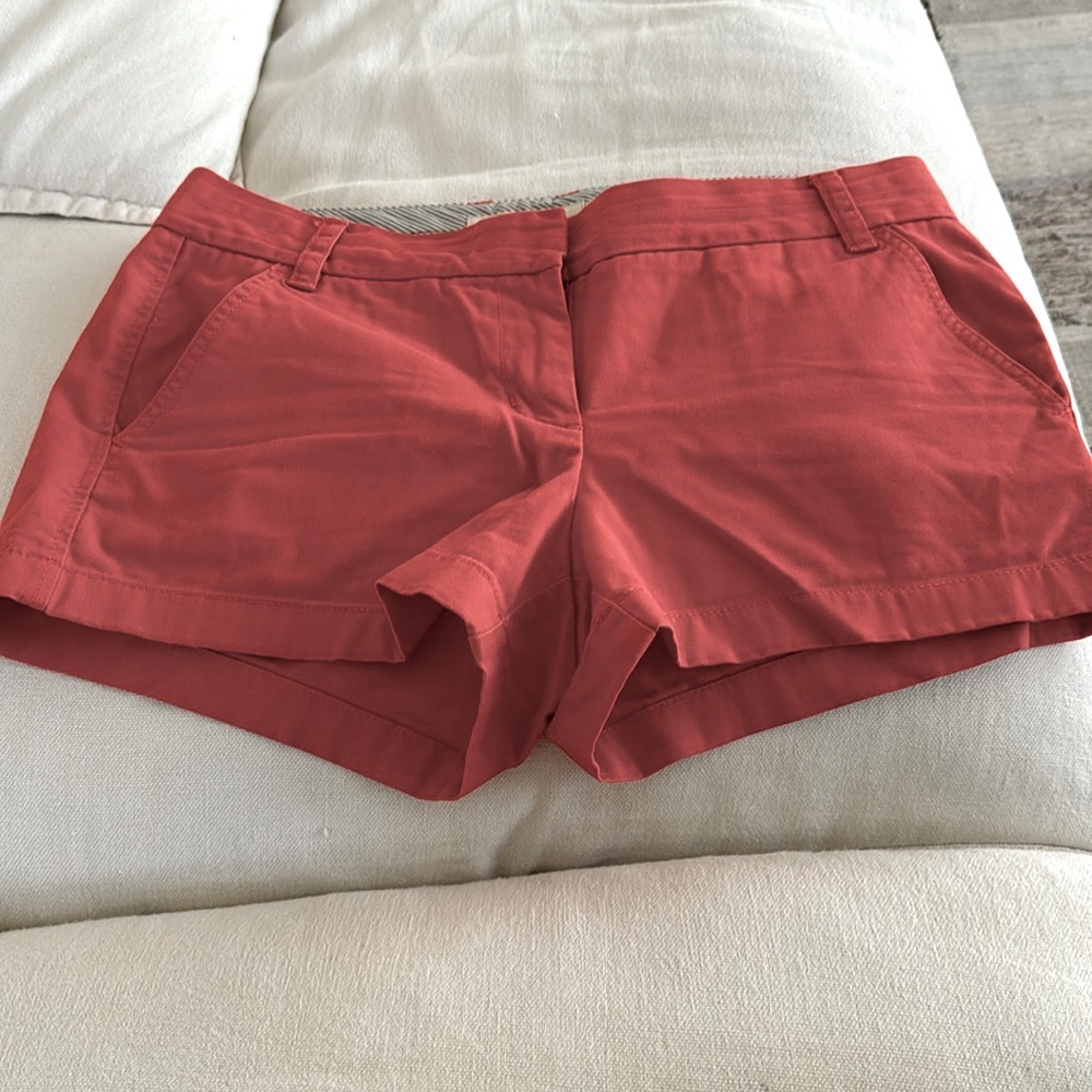 J Crew 3-inch chino shorts. Mid-rise.